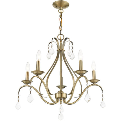 Five Light Dimmable Chandelier With Shades
