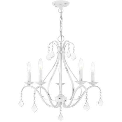 Five Light Dimmable Chandelier With Shades