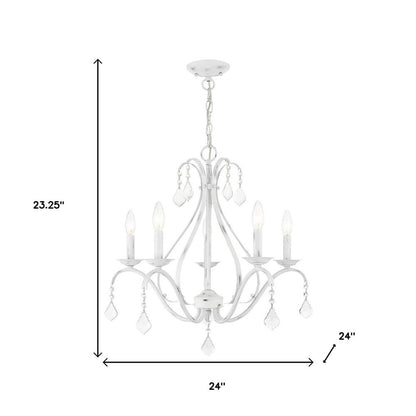 Five Light Dimmable Chandelier With Shades