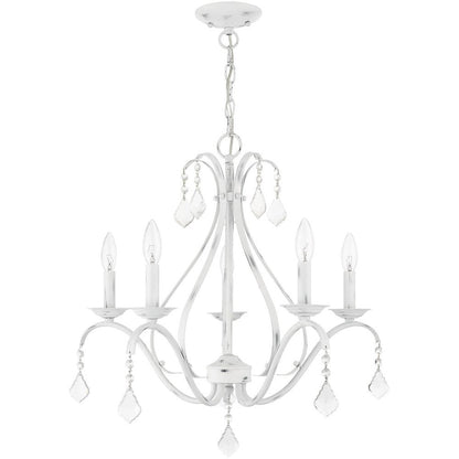 Five Light Dimmable Chandelier With Shades