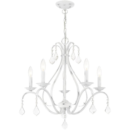 Five Light Dimmable Chandelier With Shades