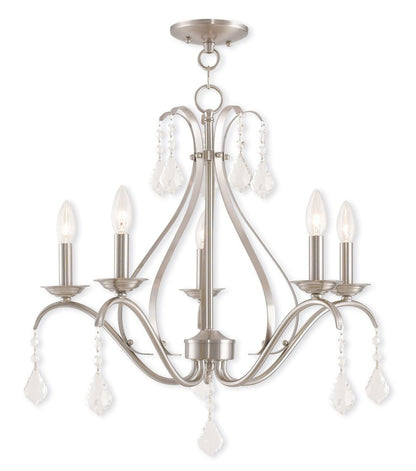 Five Light Dimmable Chandelier With Shades