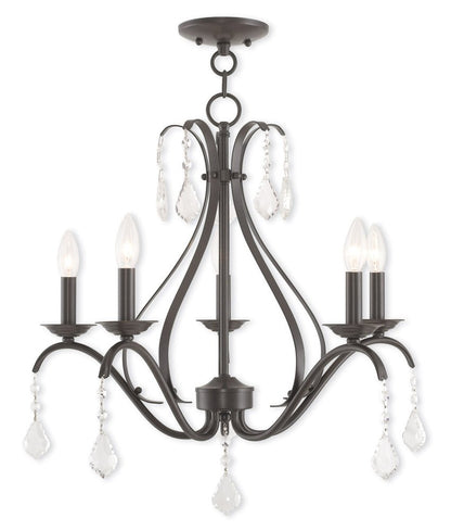 Five Light Dimmable Chandelier With Shades
