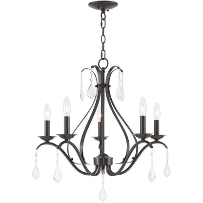 Five Light Dimmable Chandelier With Shades