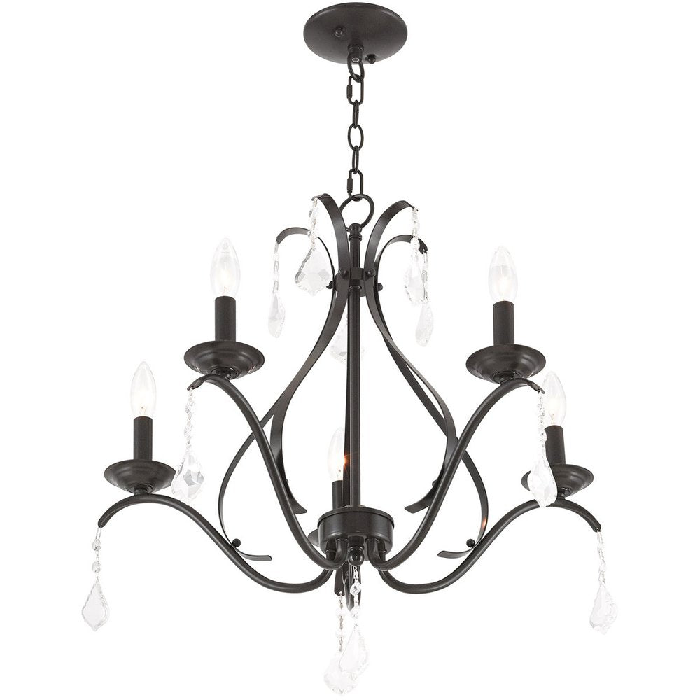 Five Light Dimmable Chandelier With Shades