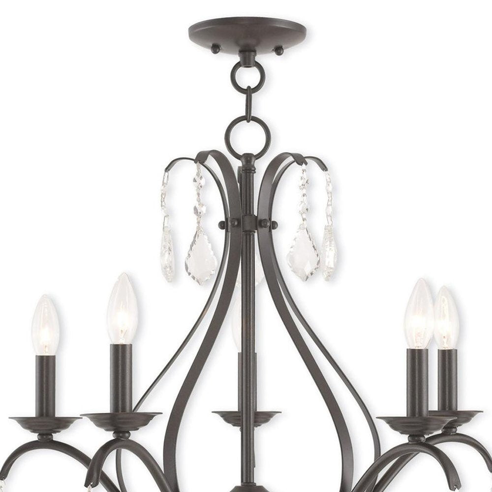 Five Light Dimmable Chandelier With Shades