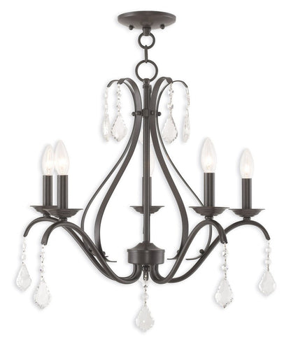 Five Light Dimmable Chandelier With Shades