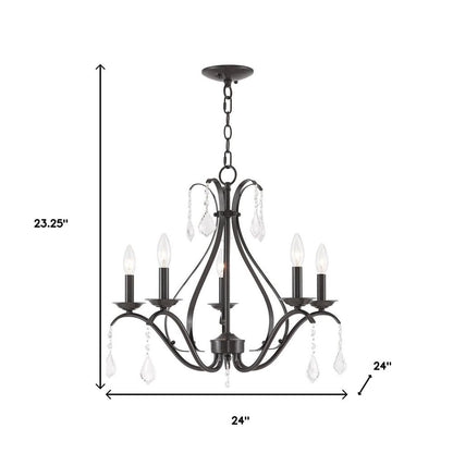 Five Light Dimmable Chandelier With Shades