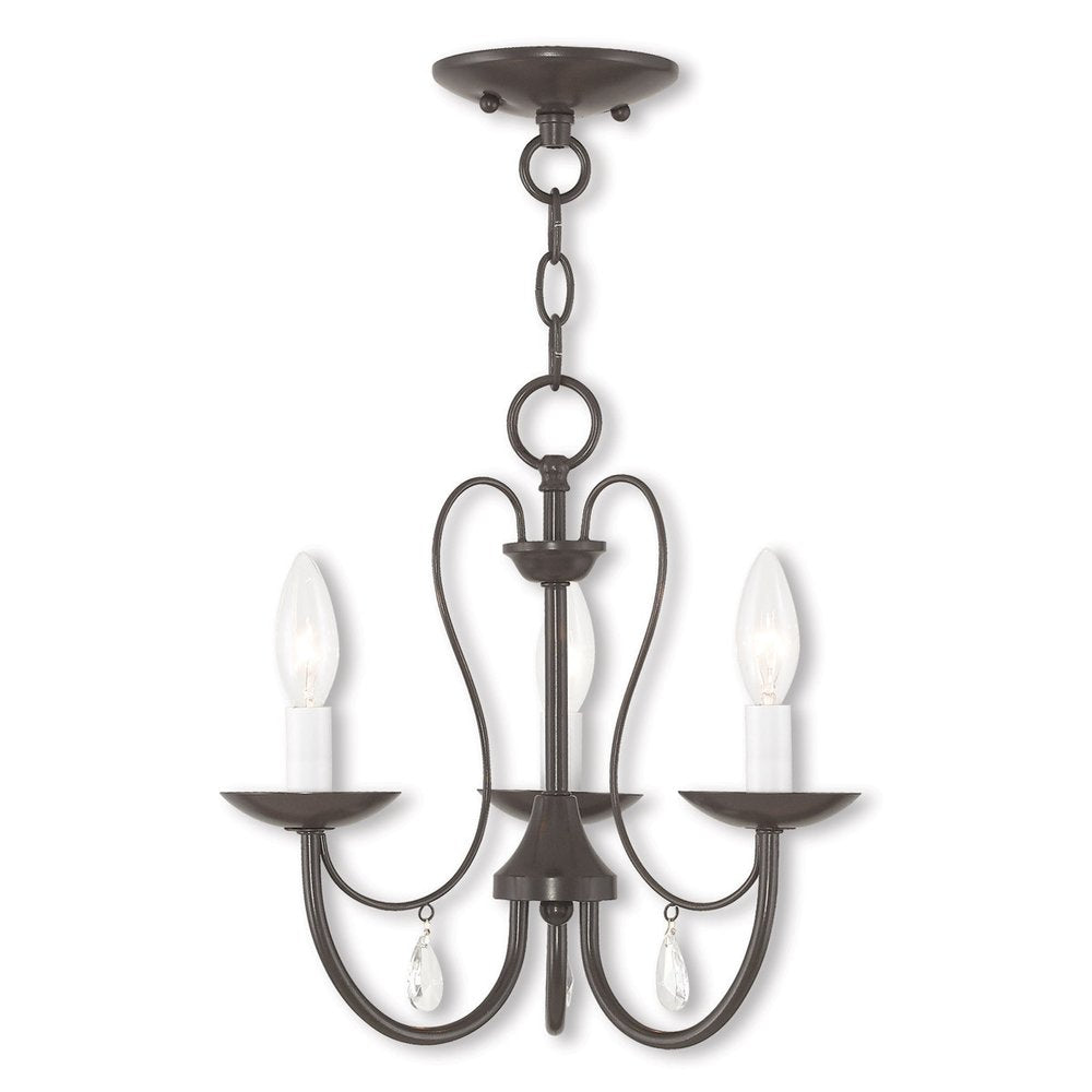 Three Light Dimmable Chandelier With Shades