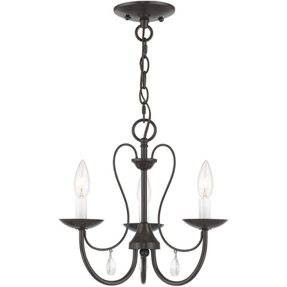 Three Light Dimmable Chandelier With Shades