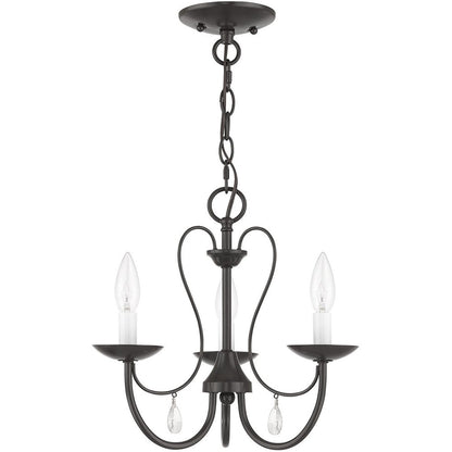 Three Light Dimmable Chandelier With Shades