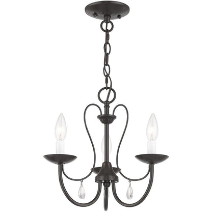 Three Light Dimmable Chandelier With Shades