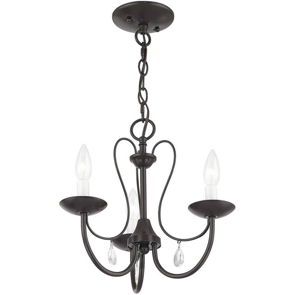 Three Light Dimmable Chandelier With Shades