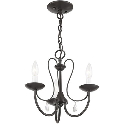 Three Light Dimmable Chandelier With Shades
