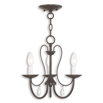 Three Light Dimmable Chandelier With Shades