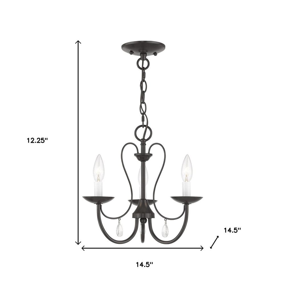 Three Light Dimmable Chandelier With Shades