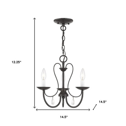 Three Light Dimmable Chandelier With Shades