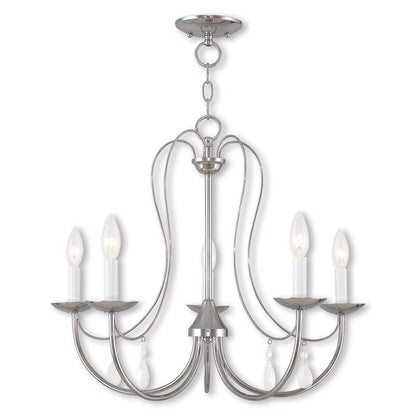 Five Light Dimmable Chandelier With Shades