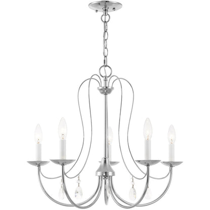 Five Light Dimmable Chandelier With Shades