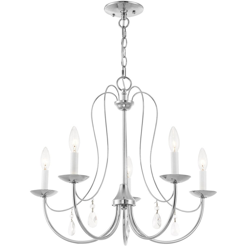 Five Light Dimmable Chandelier With Shades
