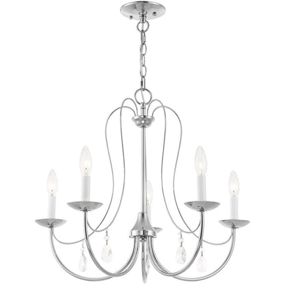 Five Light Dimmable Chandelier With Shades