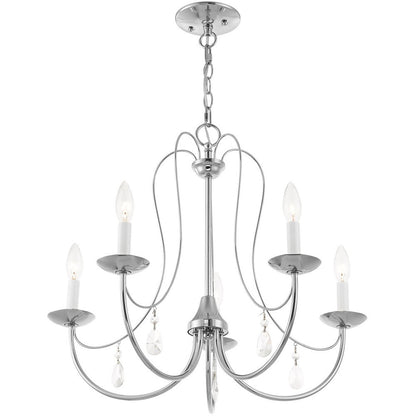 Five Light Dimmable Chandelier With Shades