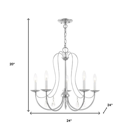 Five Light Dimmable Chandelier With Shades