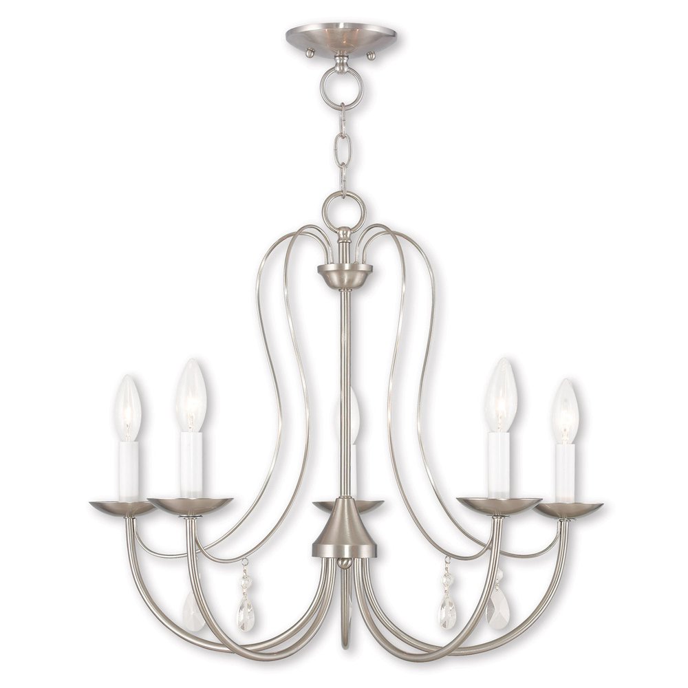 Five Light Dimmable Chandelier With Shades