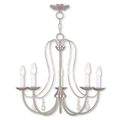 Five Light Dimmable Chandelier With Shades
