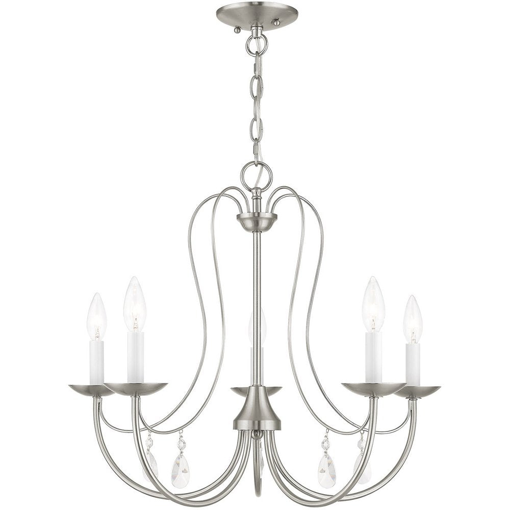 Five Light Dimmable Chandelier With Shades