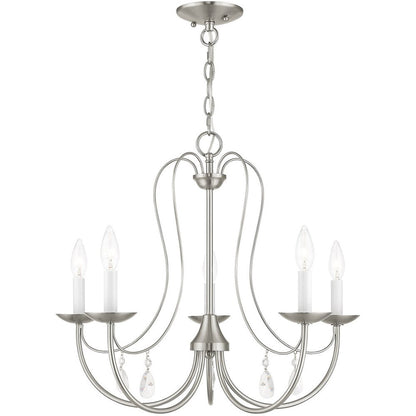 Five Light Dimmable Chandelier With Shades