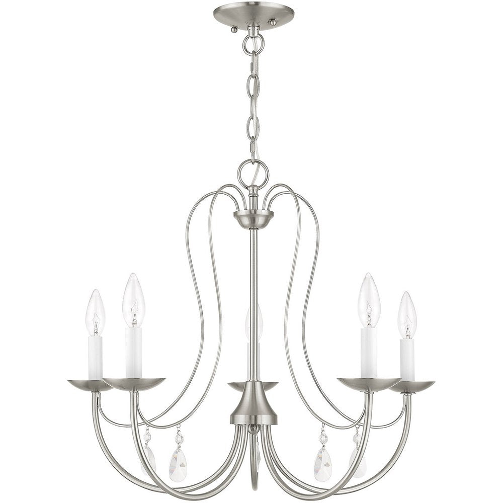 Five Light Dimmable Chandelier With Shades
