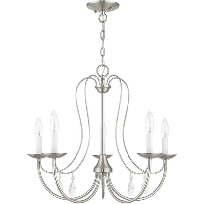 Five Light Dimmable Chandelier With Shades