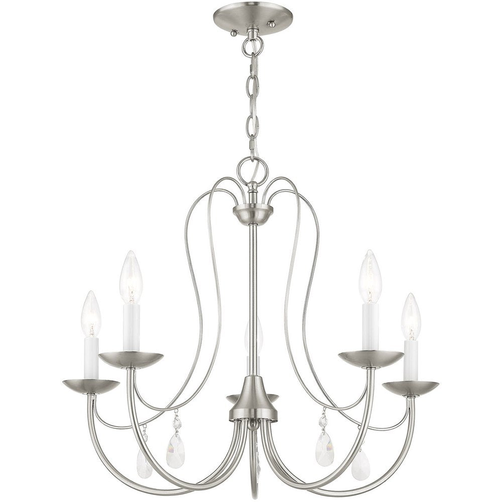 Five Light Dimmable Chandelier With Shades