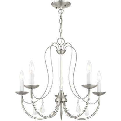 Five Light Dimmable Chandelier With Shades