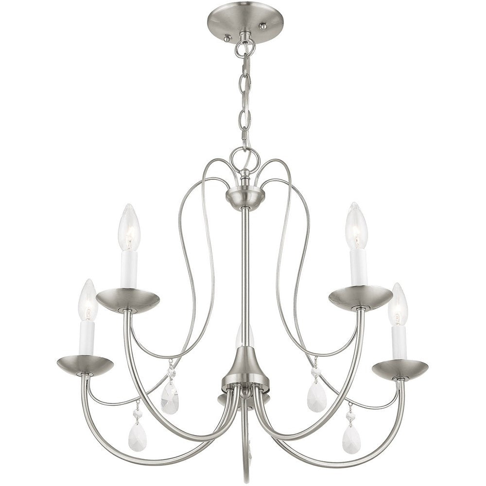 Five Light Dimmable Chandelier With Shades