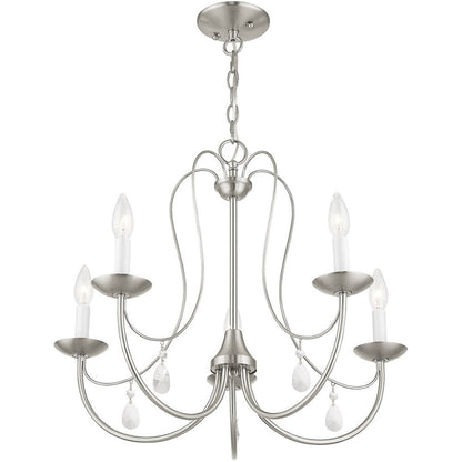 Five Light Dimmable Chandelier With Shades