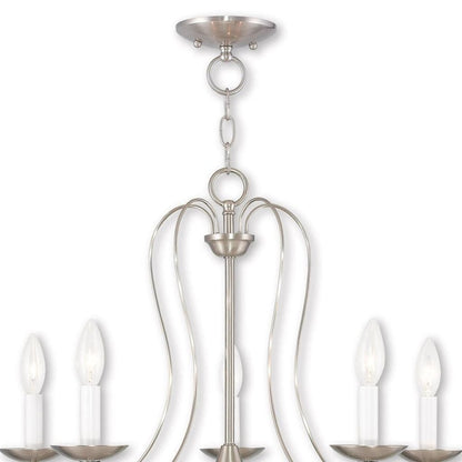 Five Light Dimmable Chandelier With Shades