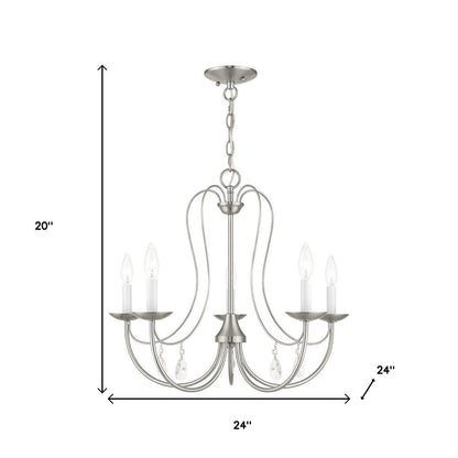 Five Light Dimmable Chandelier With Shades