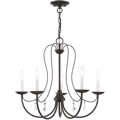 Five Light Dimmable Chandelier With Shades