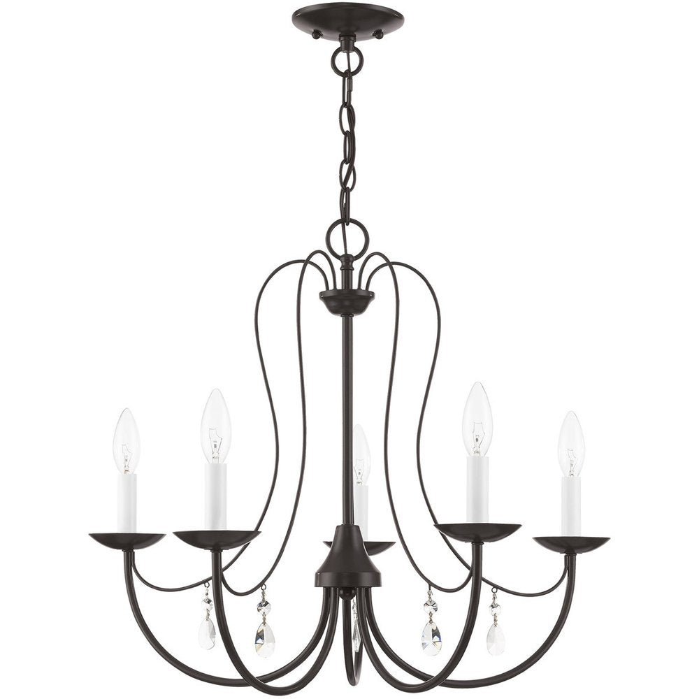 Five Light Dimmable Chandelier With Shades