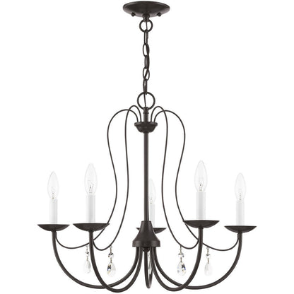 Five Light Dimmable Chandelier With Shades