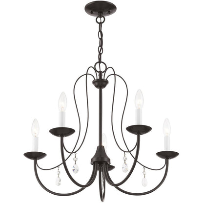 Five Light Dimmable Chandelier With Shades