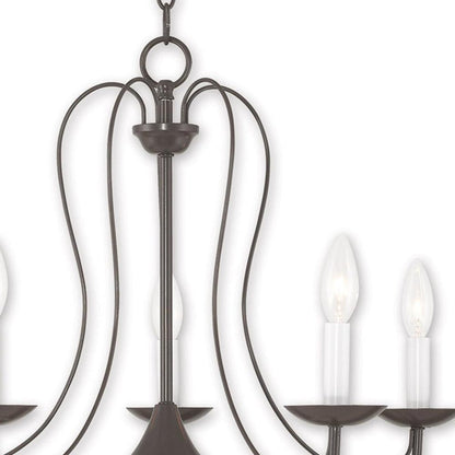 Five Light Dimmable Chandelier With Shades