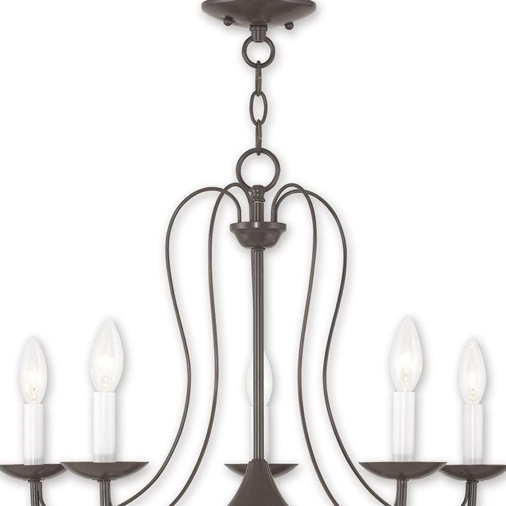 Five Light Dimmable Chandelier With Shades
