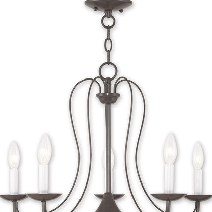 Five Light Dimmable Chandelier With Shades