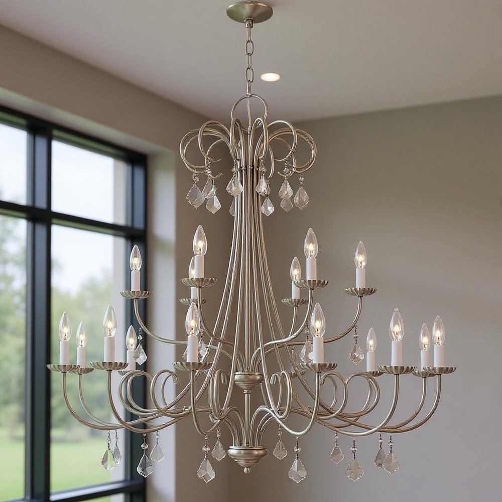 Multi Light Dimmable Chandelier With Shades
