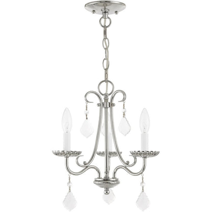 Three Light Dimmable Chandelier With Shades