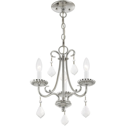 Three Light Dimmable Chandelier With Shades