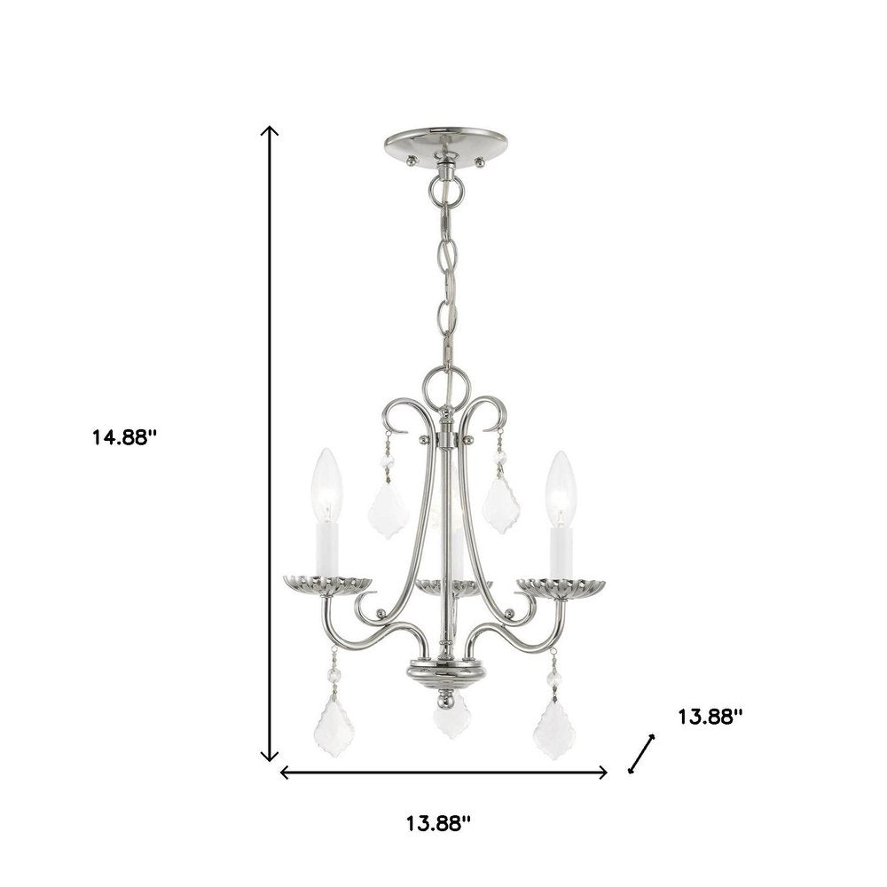 Three Light Dimmable Chandelier With Shades